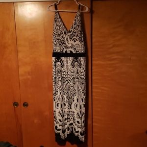 Long black & white dress